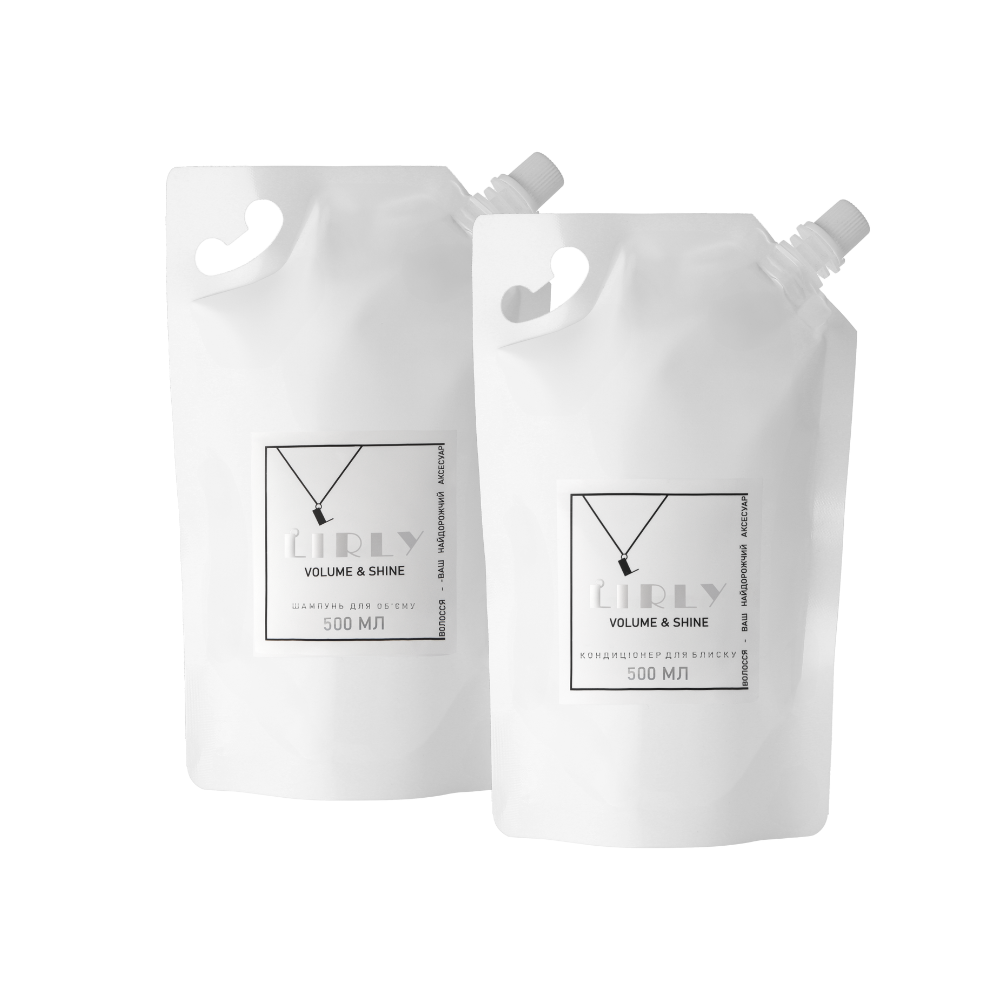 Набір Рефілів LIRLY Volume & Shine: шампунь 500 мл та кондиціонер 500 мл
